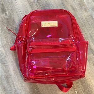 Hollister Vibrant Red Transparent Backpack
